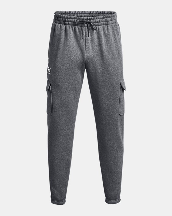 Men's UA Icon Fleece Cargo Pants, Gray, pdpMainDesktop image number 4